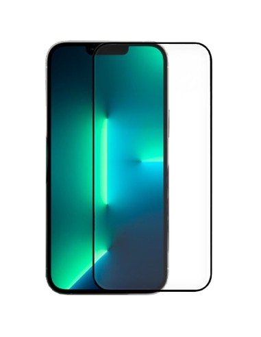 Protector pantalla vidrio templado extra iPhone 13 Pro negro (Pegado total 5D)