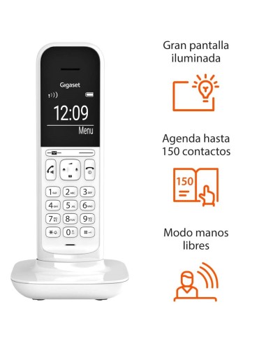 Teléfono fijo inalámbrico DECT Gigaset CL390 blanco (base independiente)