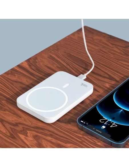 Batería externa universal magnética Power Bank Qi 5000 mAh COOL blanca