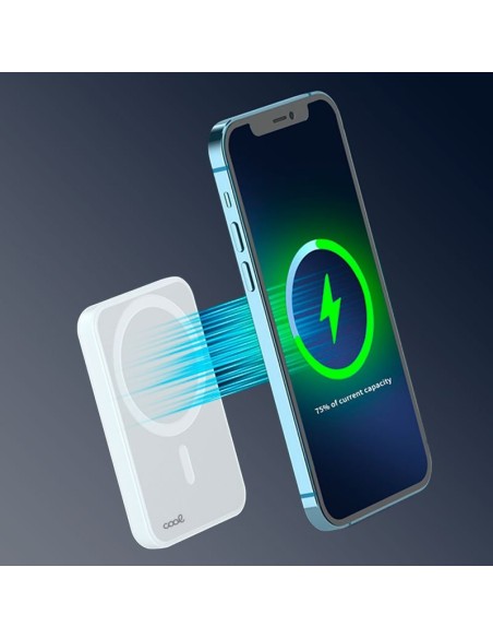 Batería externa universal magnética Power Bank Qi 5000 mAh COOL blanca