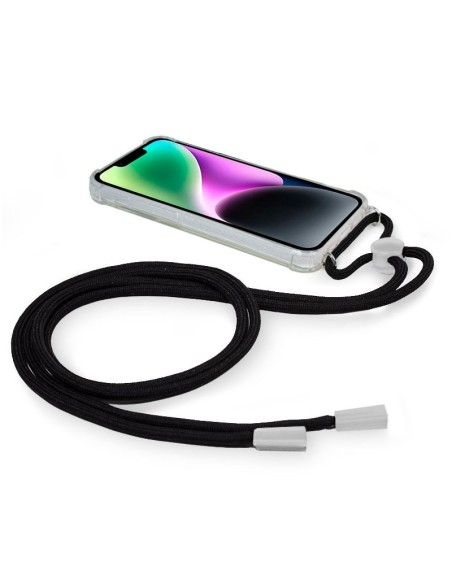 Carcasa TPU transparente iPhone 14 cordón negro
