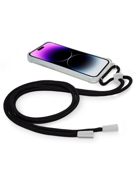 Carcasa TPU transparente iPhone 14 Pro Max cordón negro