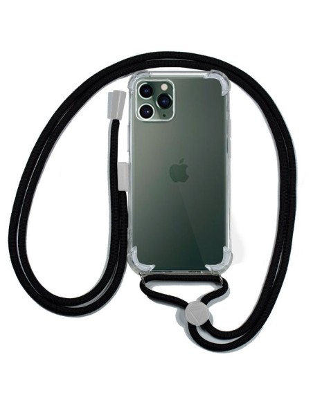 Carcasa TPU transparente iPhone 14 Pro cordón negro
