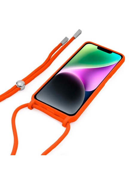 Carcasa TPU naranja iPhone 14 cordón naranja