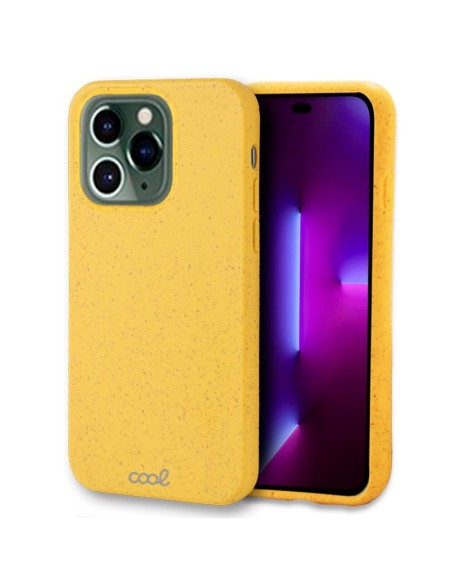 Carcasa biodegradable iPhone 14 Pro PBAT ecológico amarillo