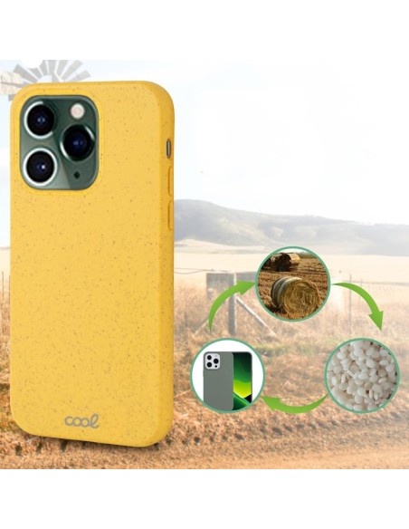 Carcasa biodegradable iPhone 14 Pro PBAT ecológico amarillo