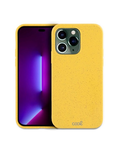 Carcasa biodegradable iPhone 14 Pro PBAT ecológico amarillo