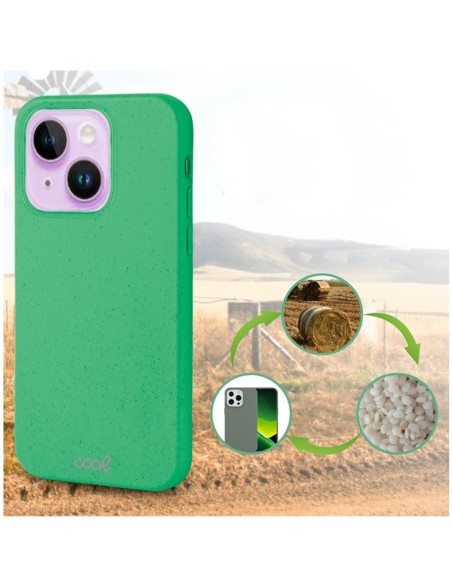 Carcasa biodegradable iPhone 14 PBAT ecológico verde menta