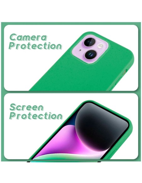 Carcasa biodegradable iPhone 14 PBAT ecológico verde menta