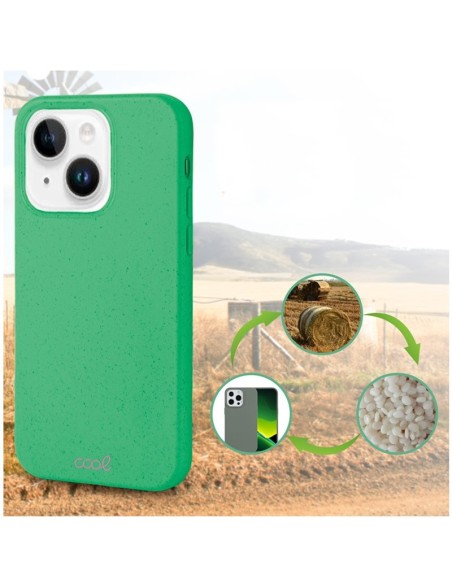 Carcasa biodegradable iPhone 14 Plus PBAT ecológico verde menta