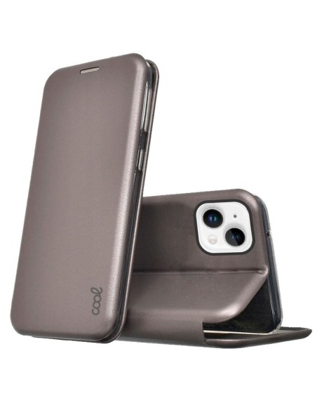 Funda libro soporte TPU iPhone 14 Plus Elegance plata