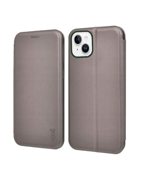 Funda libro soporte TPU iPhone 14 Plus Elegance plata