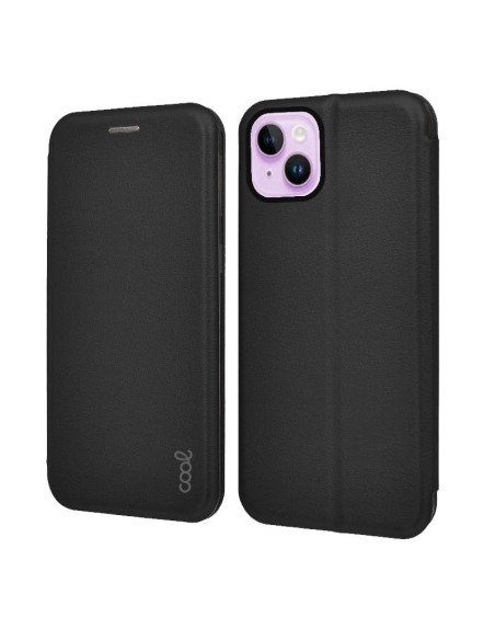 Funda libro soporte TPU iPhone 14 Elegance negra