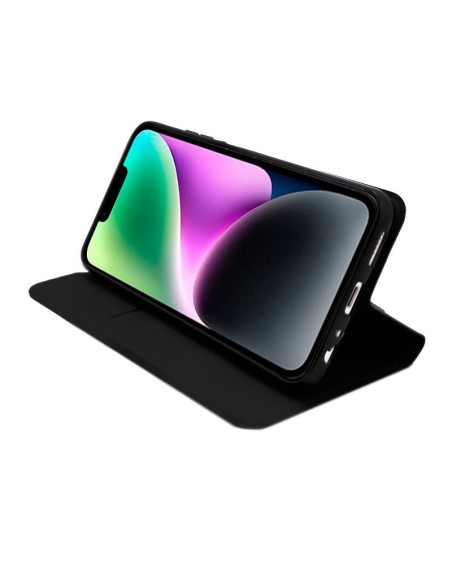 Funda libro soporte TPU iPhone 14 Elegance negra