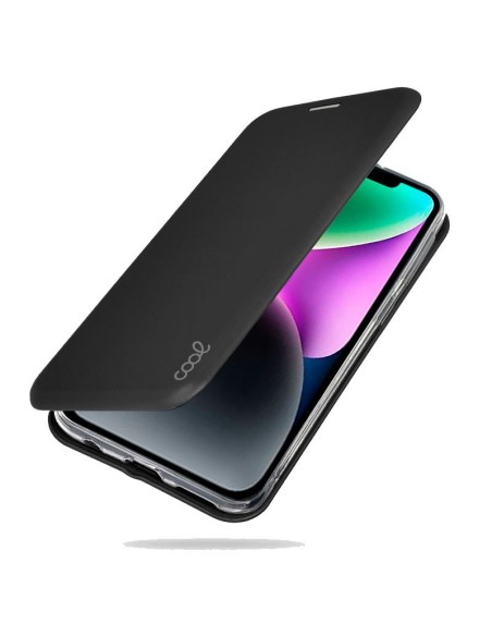 Funda libro soporte TPU iPhone 14 Elegance negra