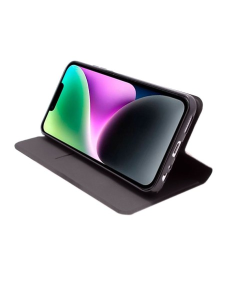 Funda libro soporte TPU iPhone 14 Elegance plata