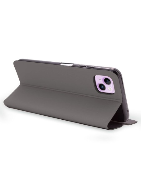Funda libro soporte TPU iPhone 14 Elegance plata