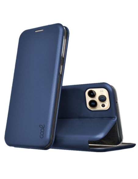 Funda libro soporte TPU iPhone 14 Pro Max Elegance azul marino