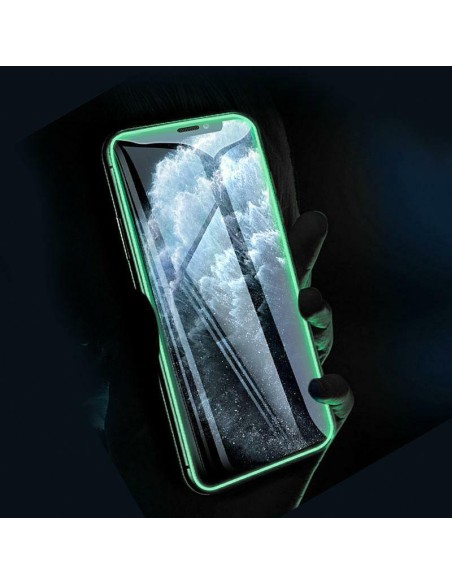 Protector pantalla vidrio templado neón iPhone 15 Plus / 16 Plus / 14 Pro Max