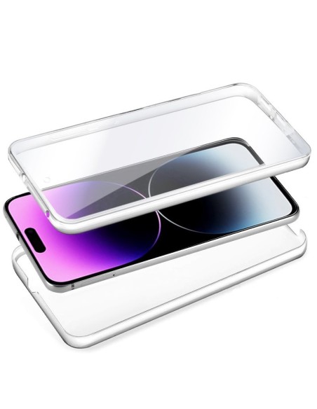 Funda gel TPU 3D iPhone 14 Pro Max transparente (Frontal + trasera)