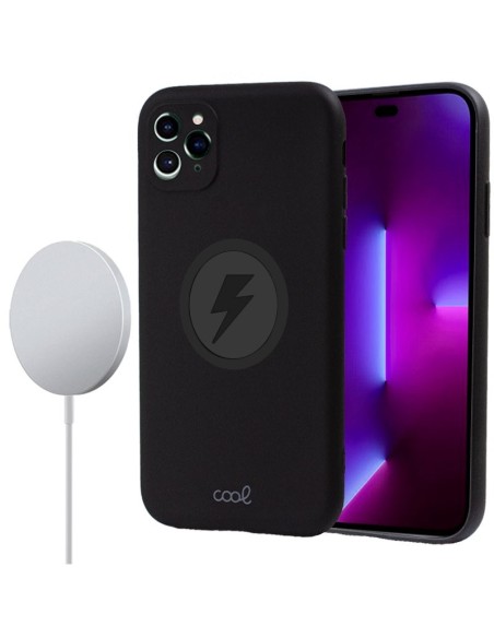 Carcasa TPU cama tela iPhone 14 Pro magnética negra