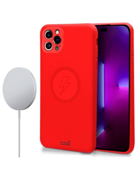 Carcasa TPU cama tela iPhone 14 Pro magnética roja