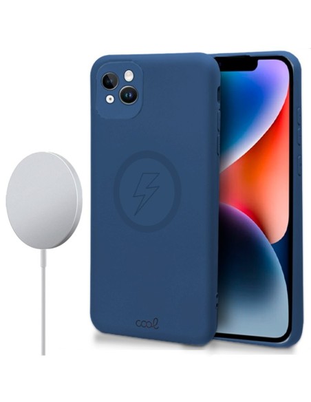 Carcasa TPU cama tela iPhone 14 Plus magnética azul marino