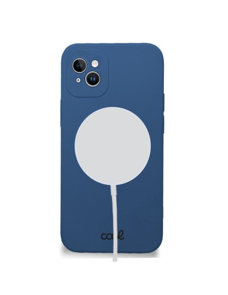 Carcasa TPU cama tela iPhone 14 Plus magnética azul marino