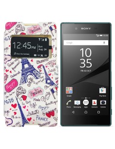 Funda libro soporte TPU Sony Xperia Z5 diseño Paris