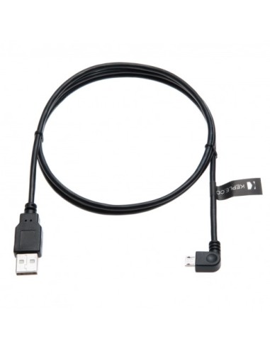 Cable Keple USB a microUSB acodado negro