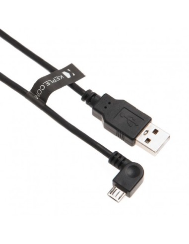 Cable Keple USB a microUSB acodado negro