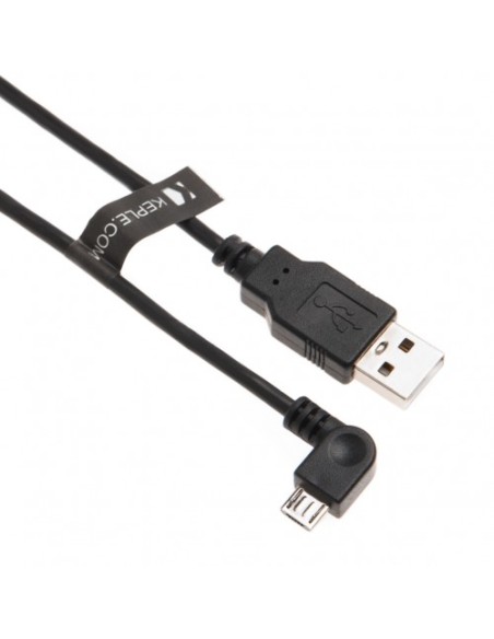 Cable Keple USB a microUSB acodado negro