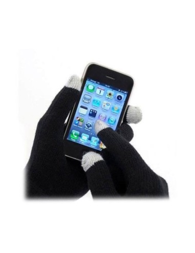 Guantes táctiles universales negros punta blanca tamaño mediano