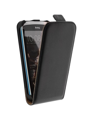 Funda piel tapa vertical HTC Desire 500 negra