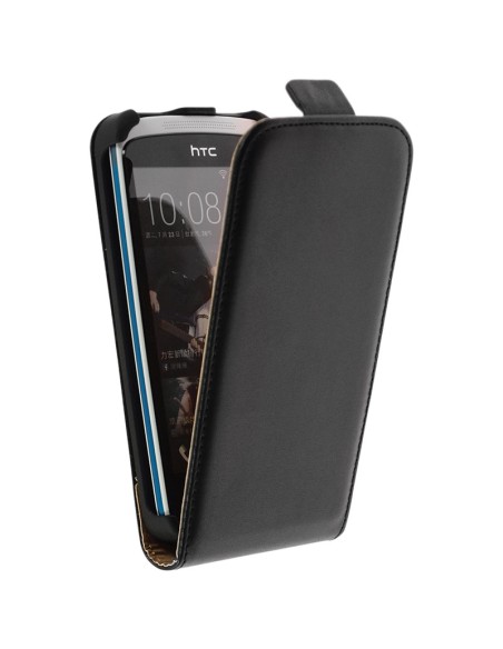 Funda piel tapa vertical HTC Desire 500 negra