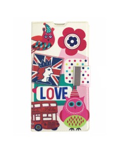 Funda libro soporte TPU Sony Xperia T3 diseño Love London