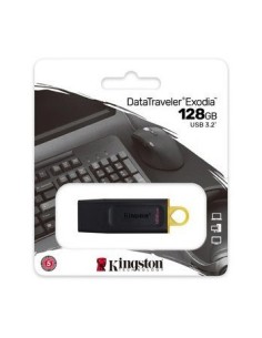 Pendrive 128GB USB 3.2 DataTraveler Exodia llavero negro y amarillo 2