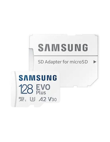 Tarjeta memoria microSD con adaptador 128 GB Samsung EVO Plus (Clase 10)