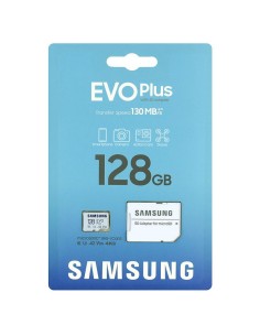 Tarjeta memoria microSD con adaptador 128 GB Samsung EVO Plus (Clase 10)