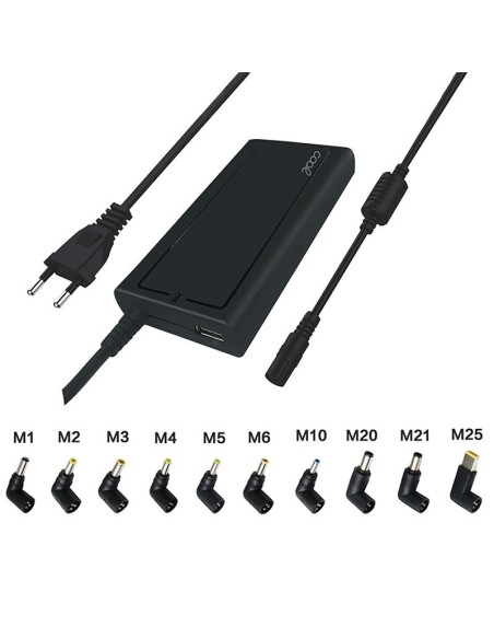 Cargador red universal PC's portátiles 90w automático COOL Slim + 10 conectores (USB QC 3.0)