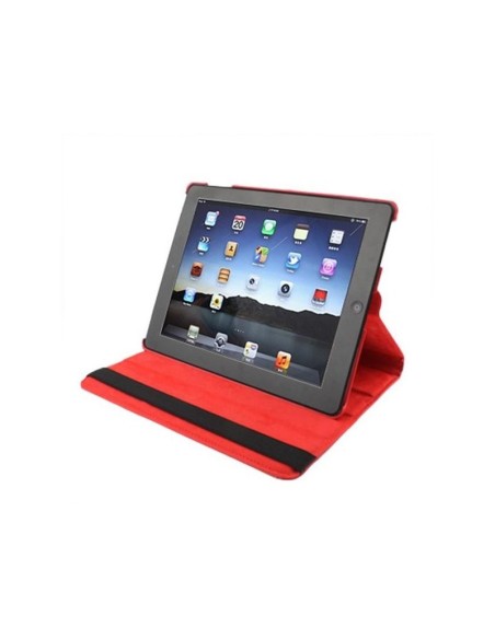 Funda soporte giratorio iPad 2 / iPad 3 / 4 polipiel roja