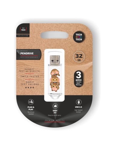 Pendrive llavero USB 32GB diseño Monitos (No Evil Monkey)
