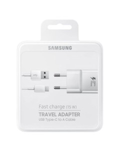 Cargador de red original Samsung (tipo C) 2Amp blanco carga rápida (Blíster) 2