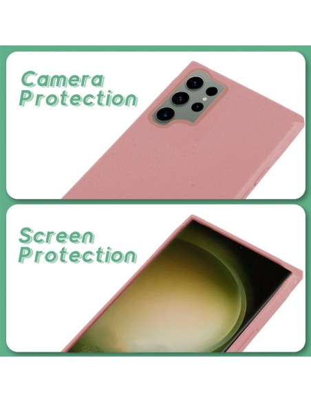 Carcasa biodegradable Samsung Samsung S918 Galaxy S23 Ultra PBAT ecológico rosa
