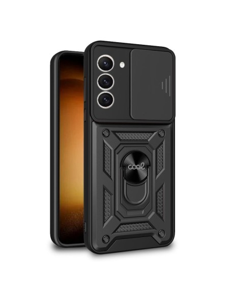 Carcasa reforzada cama TPU Samsung S911 Galaxy S23 anilla negra