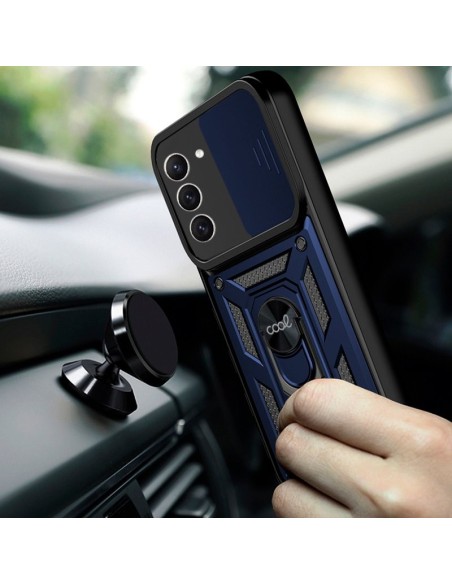 Carcasa reforzada cama TPU Samsung S911 Galaxy S23 anilla azul marino