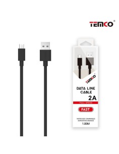 Cable USB compatible universal 2 A (microUSB) 1 metro negro