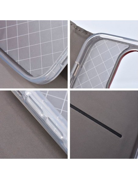 Funda libro soporte TPU Samsung S918 Galaxy S23 Ultra roja burdeos