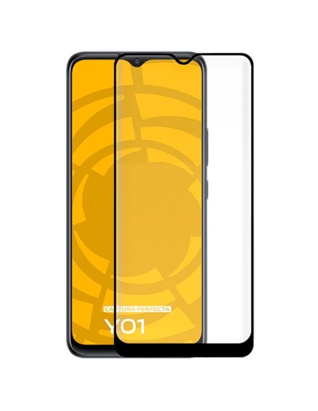 Protector pantalla vidrio templado Vivo Y01 negro (Pegado total 3D)