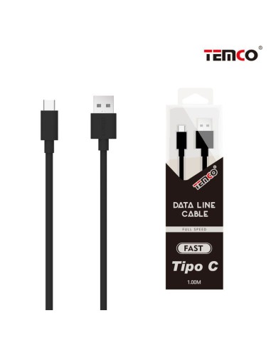 Cable USB a tipo C universal de carga y datos 1 metro negro